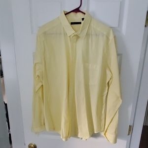 Theory yellow and white stripe button down